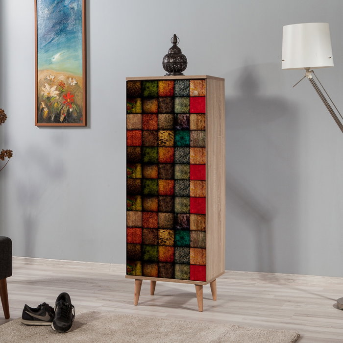 Hanah Home Zapatero 723 Roble Sonoma - Organizador de Calzado 135x50x38 cm, Tablero Partículas Melaminado, Amplio Almacenamiento, Estilo Moderno